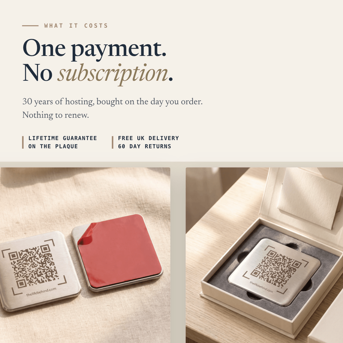 Memorial QR Code Plaque: Share The Life Behind The Name - The Life Behind