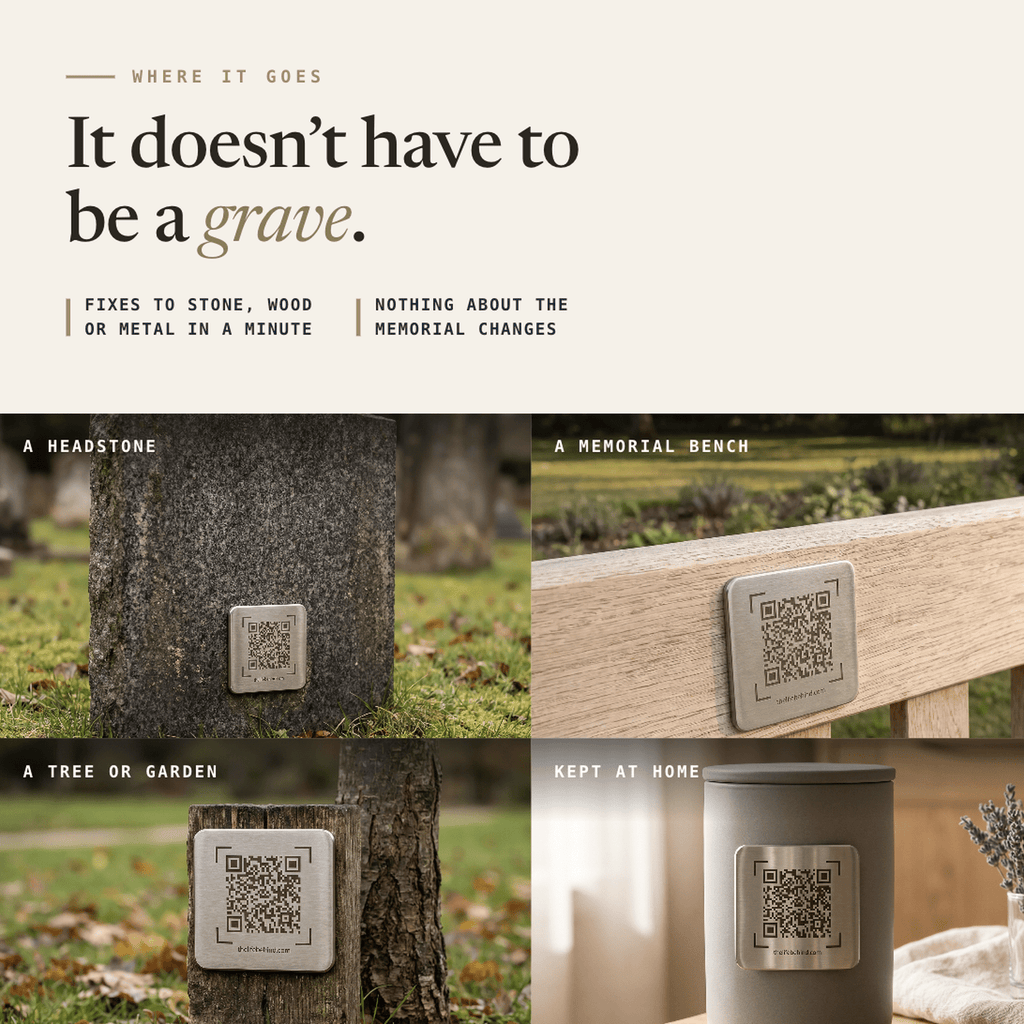 Memorial QR Code Plaque: Share The Life Behind The Name - The Life Behind